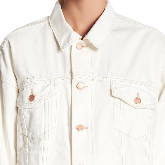 Free People White Denim Jacket - Picture 6 of 7